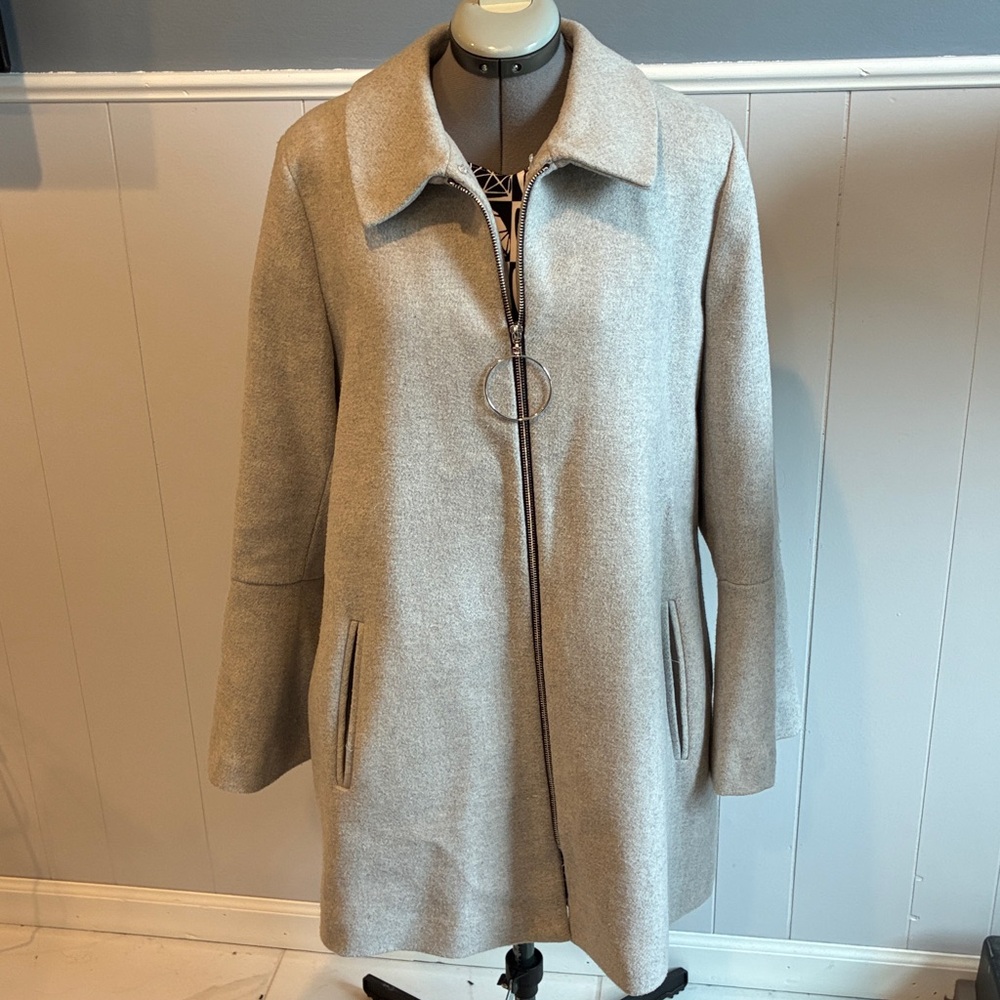 Primark Mod Zip-Up Coat with Bell Sleeves